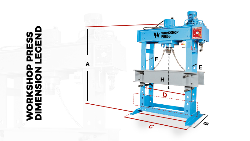 160 Ton Motor Workshop Press Product Dimensions