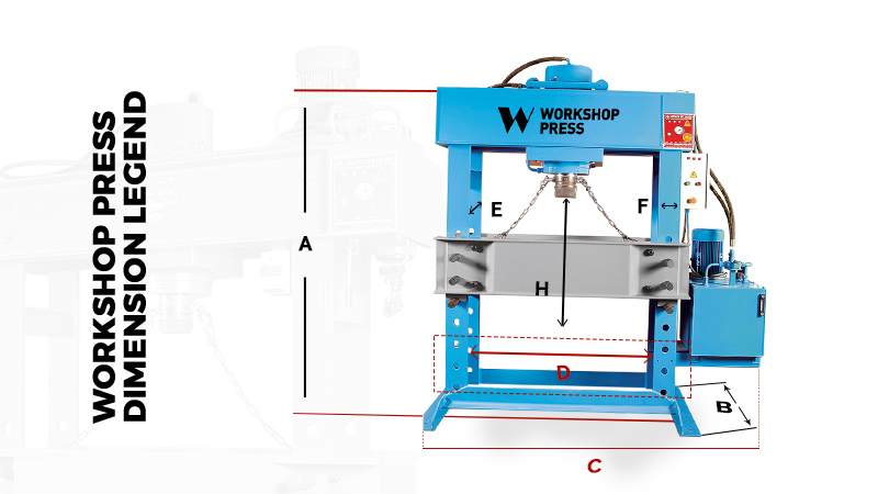 200 Ton Motor Workshop Press Product Dimensions