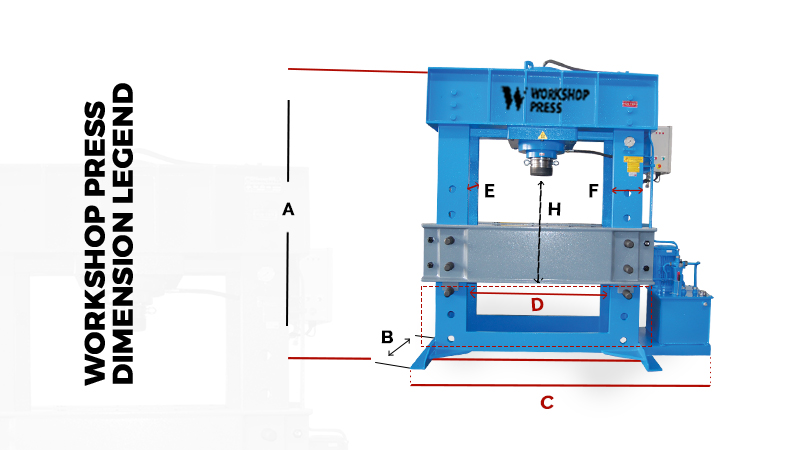 400 Ton Motor Workshop Press Product Dimensions